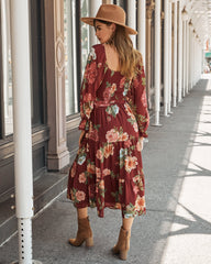 Claudette Floral Smocked Midi Dress - FINAL SALE SALT-001