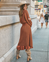 East River Pocketed Knit Duster Cardigan - Rust Ins Street