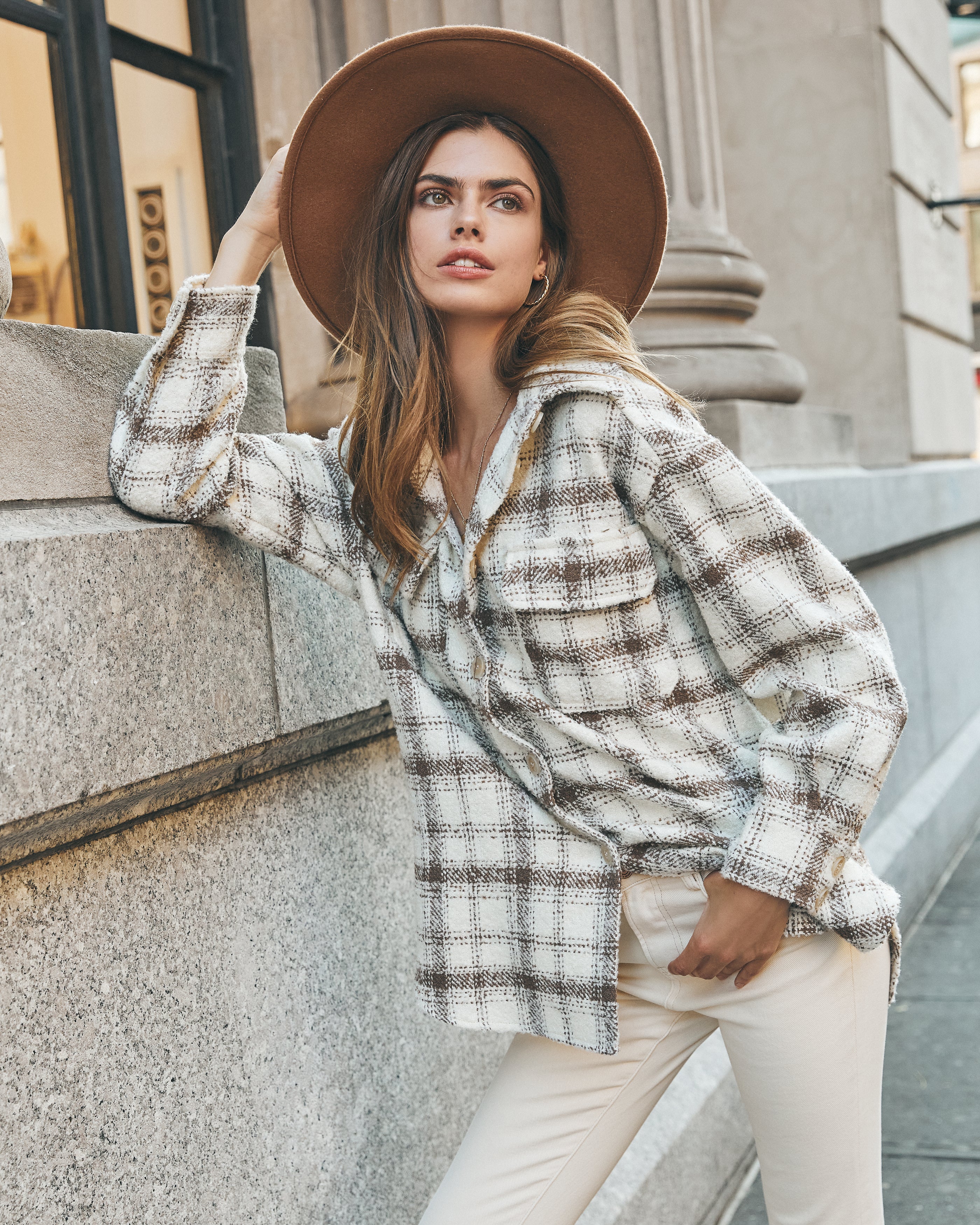 Zoja Plaid Button Down Shacket Ins Street