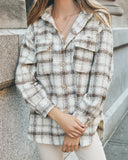 Zoja Plaid Button Down Shacket Ins Street