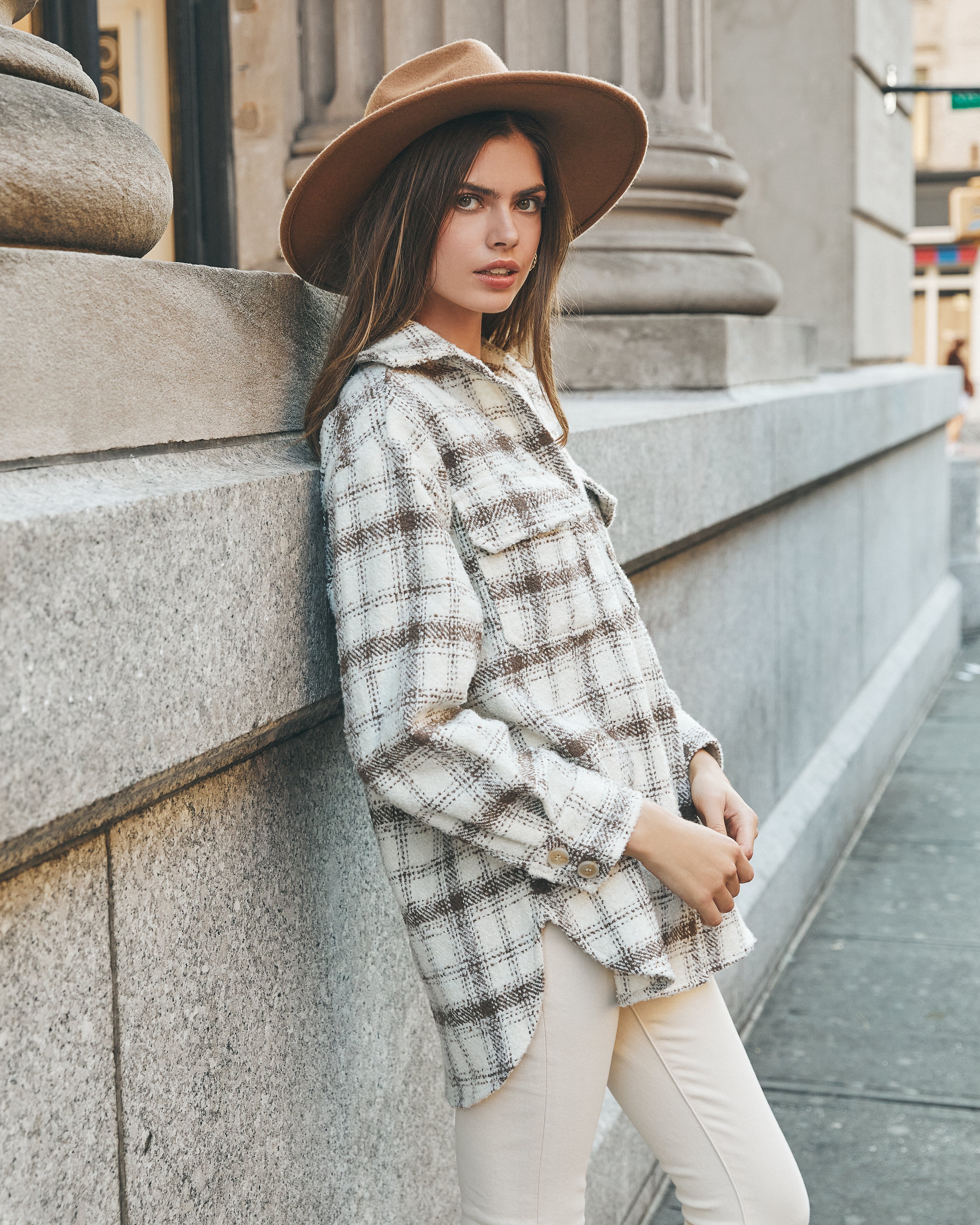 Zoja Plaid Button Down Shacket Ins Street