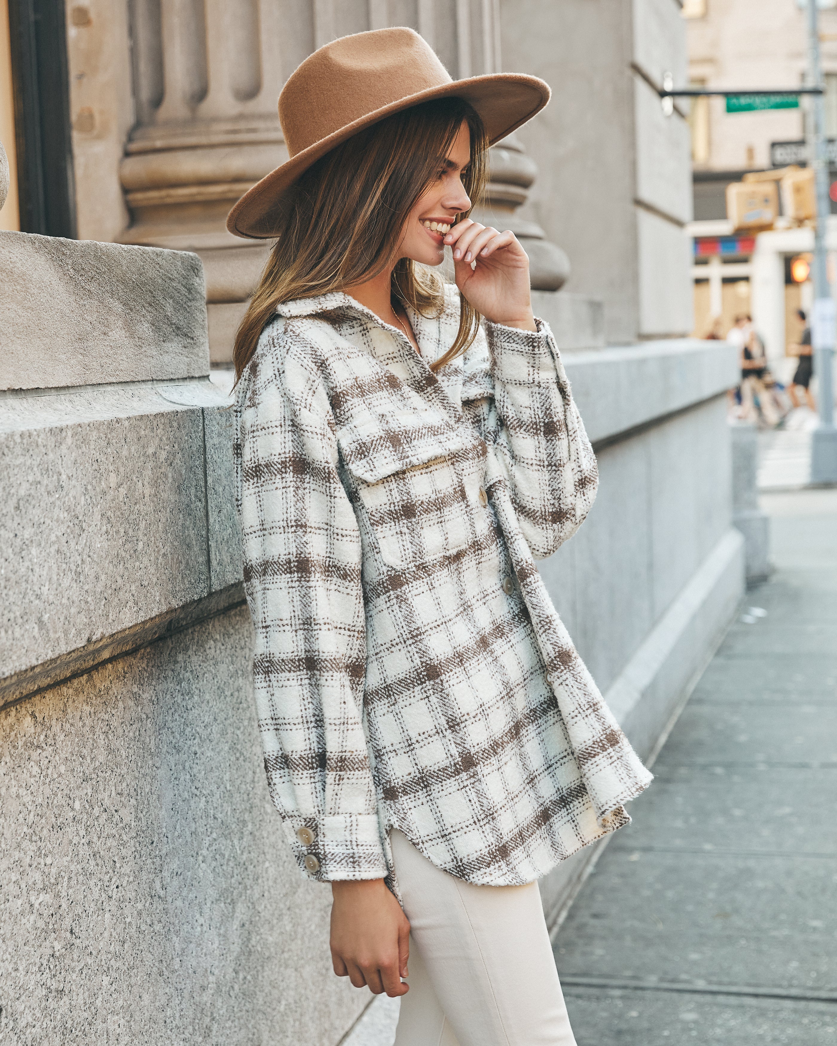 Zoja Plaid Button Down Shacket Ins Street