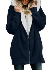 Zip Cardigan Fur Coat Ins street