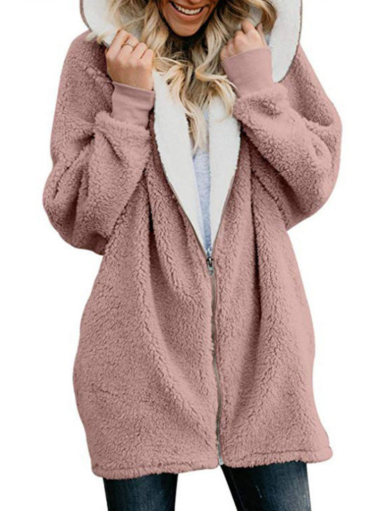 Zip Cardigan Fur Coat Ins street