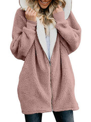Zip Cardigan Fur Coat Ins street