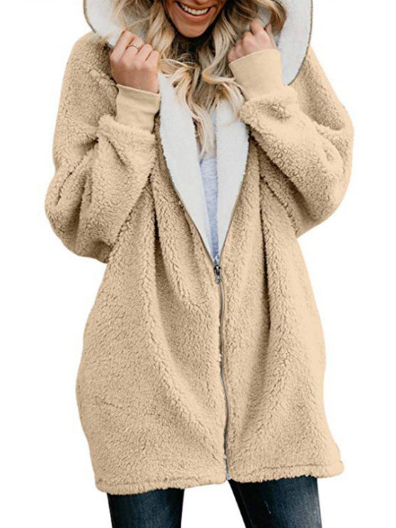 Zip Cardigan Fur Coat Ins street