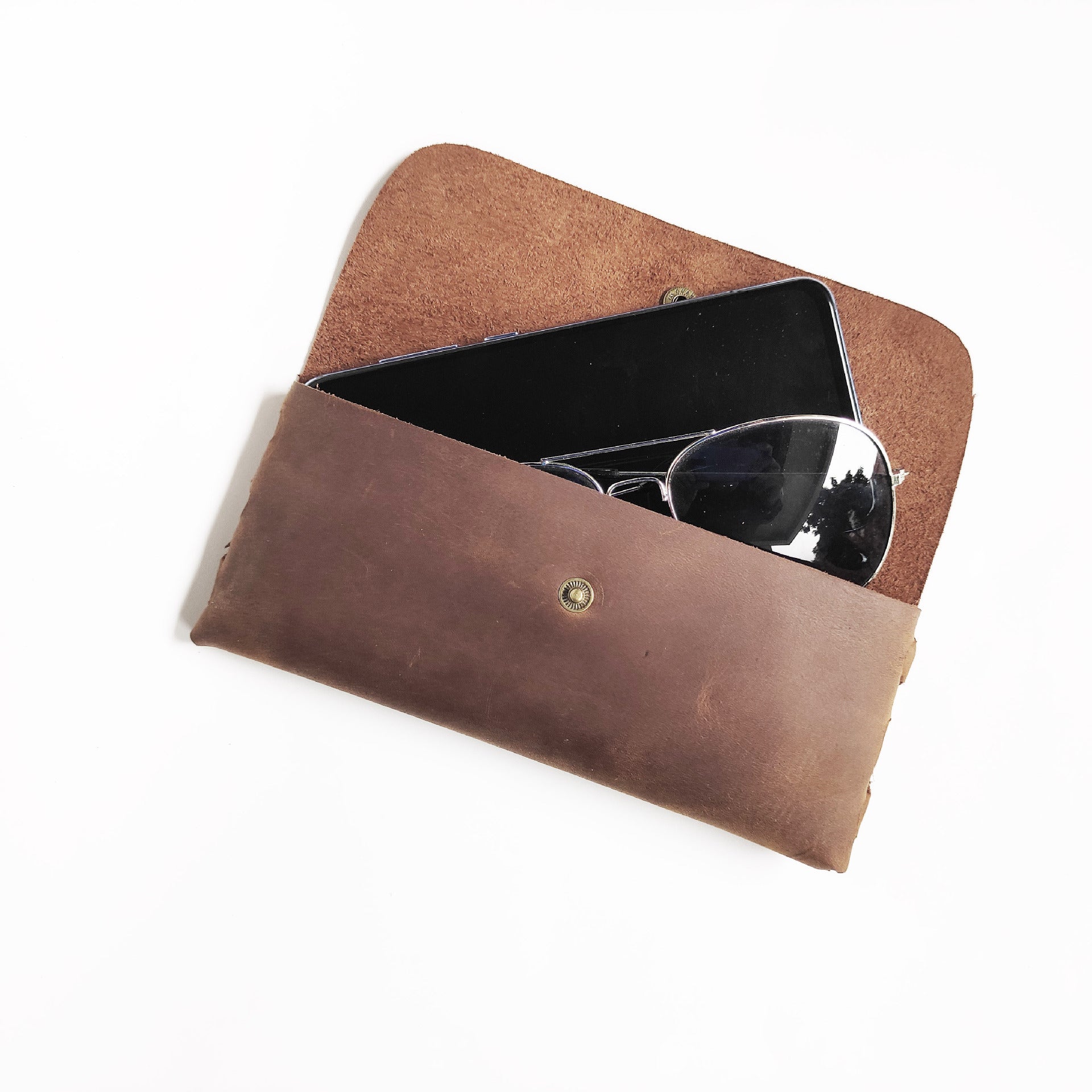 Simple cowhide wallet mobile phone glasses bag 2023-03-14 InsStreet