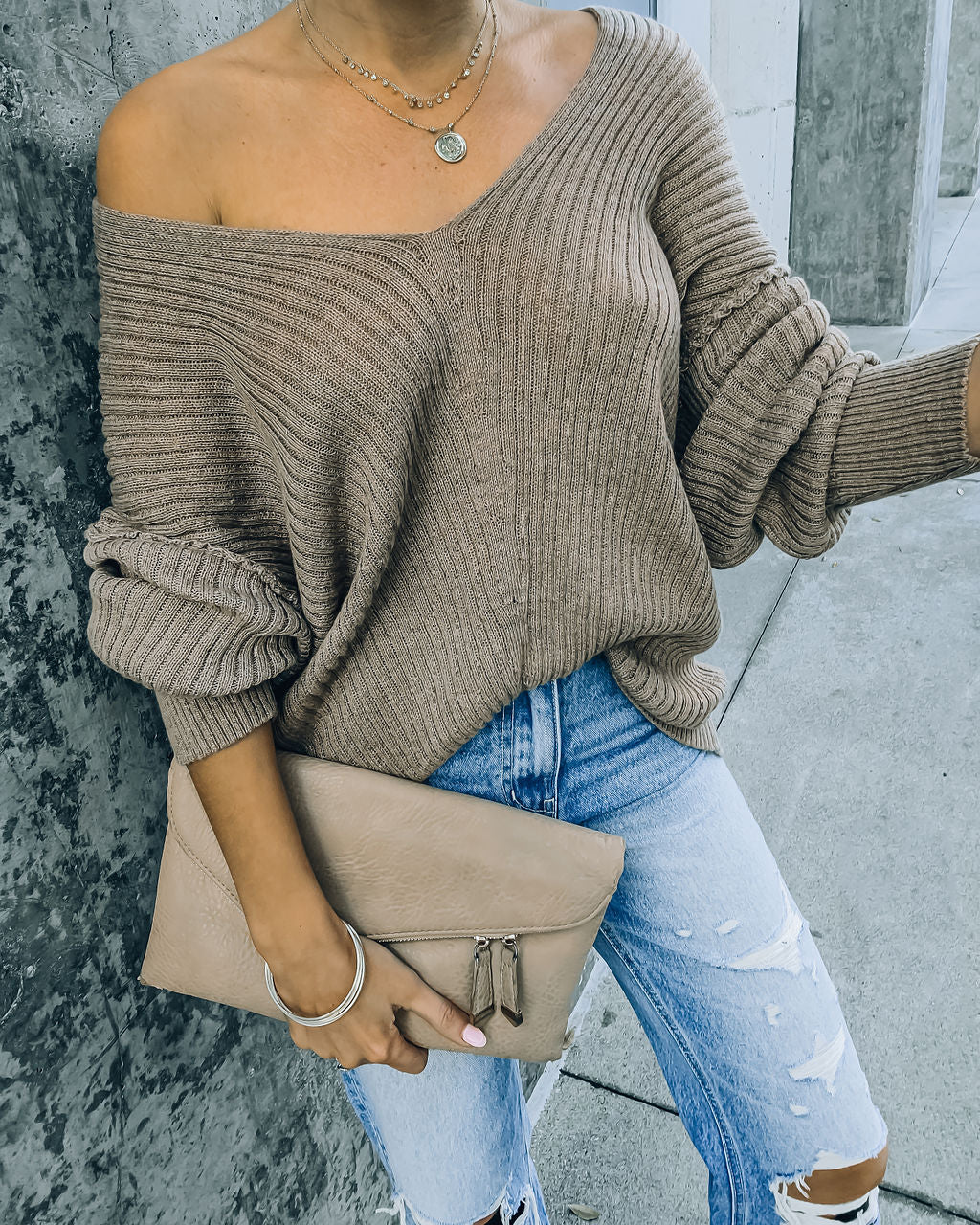 Anchorage Ribbed Knit Sweater - Mocha - FINAL SALE MUST-001