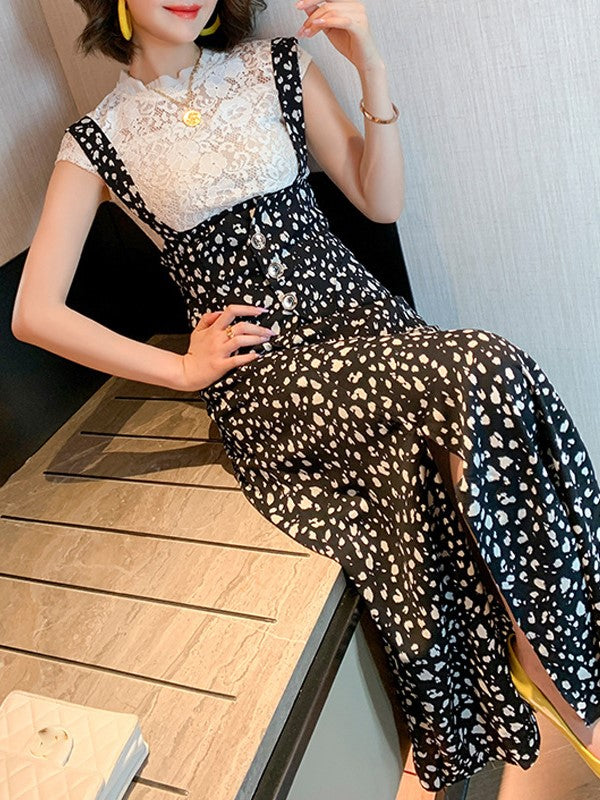 Stand-up Collar Short-sleeved Lace Top 2023-03-14 InsStreet