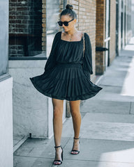 Ayla Smocked Ruffle Mini Dress - Washed Black - FINAL SALE InsStreet