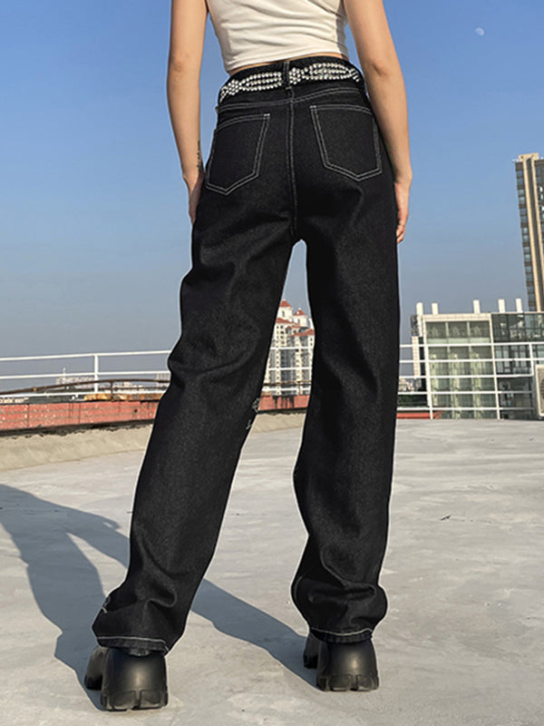 Straight Fit Loose Skinny Jeans 2023-03-14 InsStreet