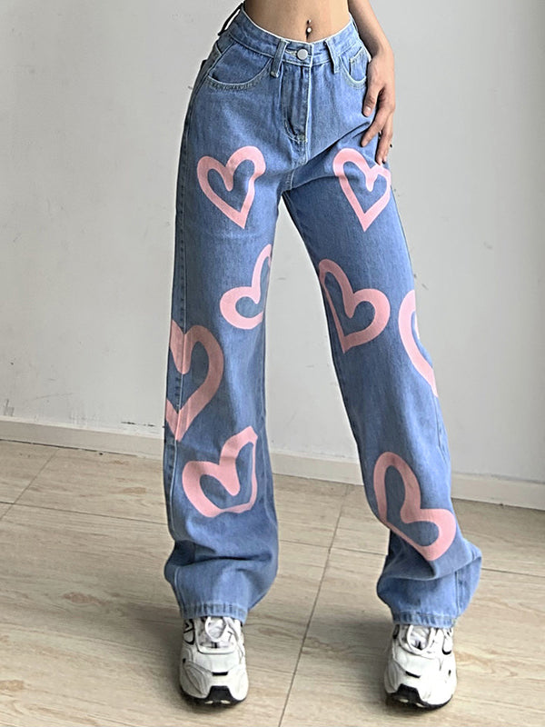 Straight Leg Jeans Hip Hop Casual Pants 2023-03-14 InsStreet