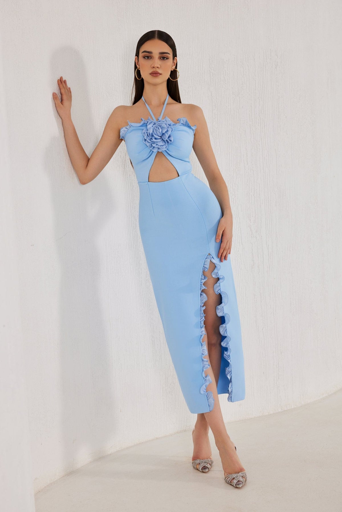 Callie Peony Ruffles Dress - Blue Ins Street