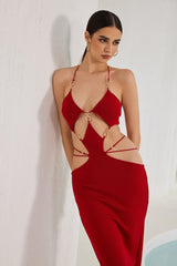 Rosita Cutout Maxi Bandage Dress - Red Ins Street