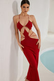 Rosita Cutout Maxi Bandage Dress - Red Ins Street