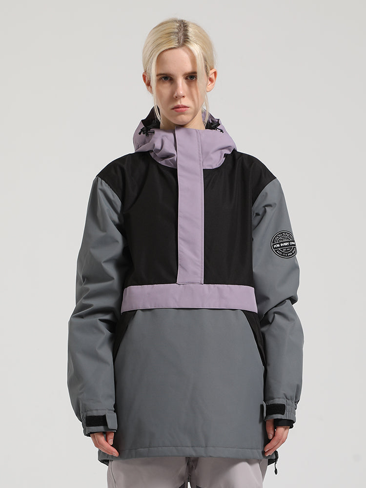 Colorblock Pullover Ski Jacket Ins Street