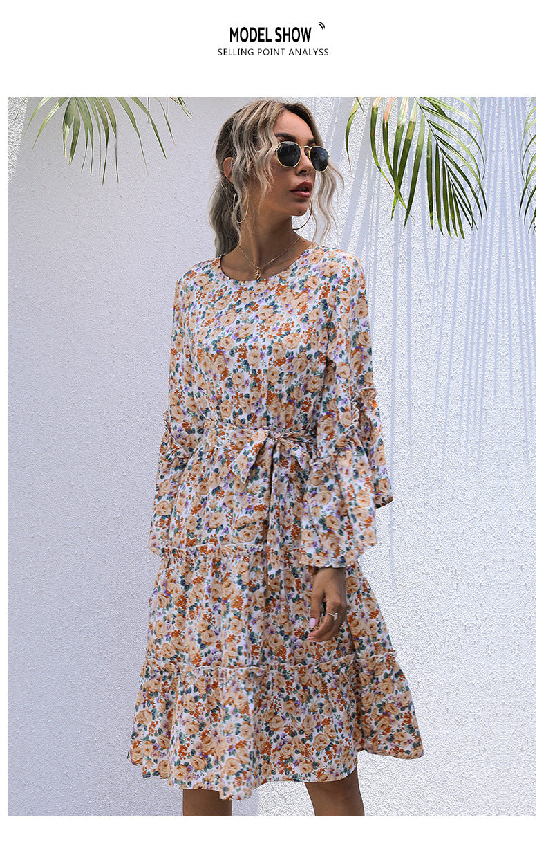 Ditsy Daisy Chiffon Boho Maxi Dress Ins Street