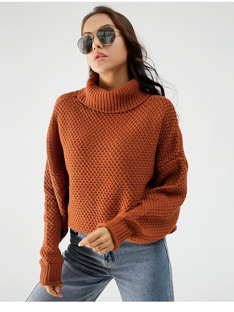 Waffle knit clearance turtleneck sweater