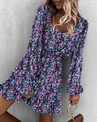 Mallory Floral Crochet Ruffle Dress Ins Street