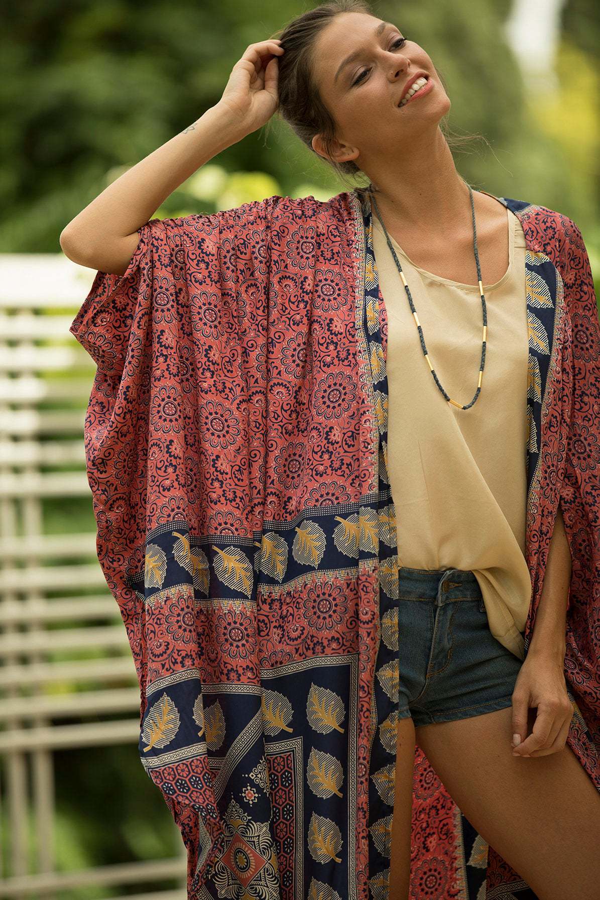 Nadra Printed Duster Kimono - Firenze Ins Street