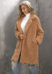 Melbourne Pocketed Teddy Coat - Camel Ins Street