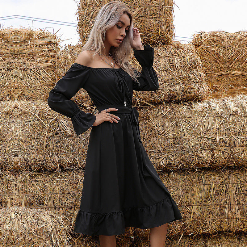 Waves Will Fade Pocketed Off The Shoulder Dress - Onyx Ins Street