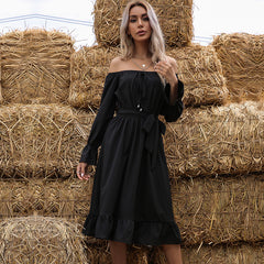 Waves Will Fade Pocketed Off The Shoulder Dress - Onyx Ins Street