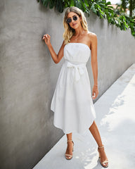 Free Falling Strapless Tiered Maxi Dress - Off White Ins Street