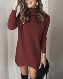 Kannon Turtleneck Sweater Dress - Cinnamon - FINAL SALE Ins Street