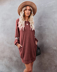 Randy Pocketed Long Sleeve Knit Dress - Marsala - FINAL SALE Ins Street