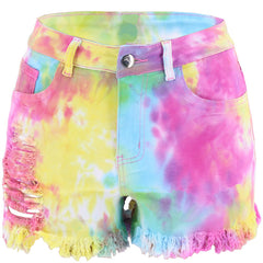 TITANIA TIE DYE FIREWORK DENIM SHORT INSSTREET