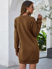 Wichita Cotton Pocketed Sweatshirt Dress - Cappuccino Ins Street