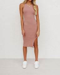 Priscilla Ribbed Knit Bodycon Dress - Nude Ins Street