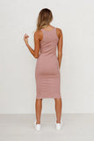 Priscilla Ribbed Knit Bodycon Dress - Nude Ins Street