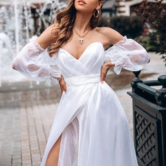 Can't Hurry Love Off The Shoulder Maxi Dress - Off White Ins Street