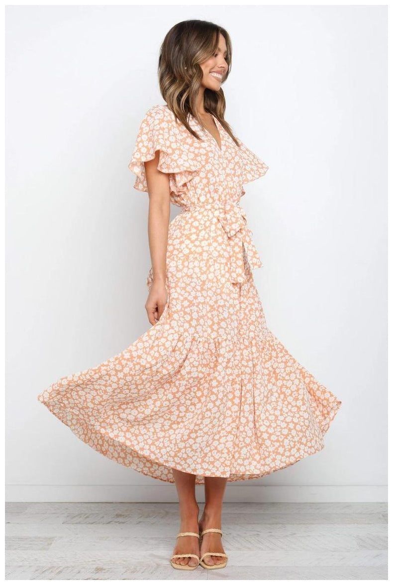 Floral  Maxi Dress - Marigold Ins Street