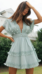 Dance On Air Ruffle Tiered Maxi Dress - Sage - FINAL SALE FATE-001