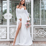 Can't Hurry Love Off The Shoulder Maxi Dress - Off White Ins Street
