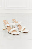 MMShoes In Love Double Braided Block Heel Sandal in White Ins Street