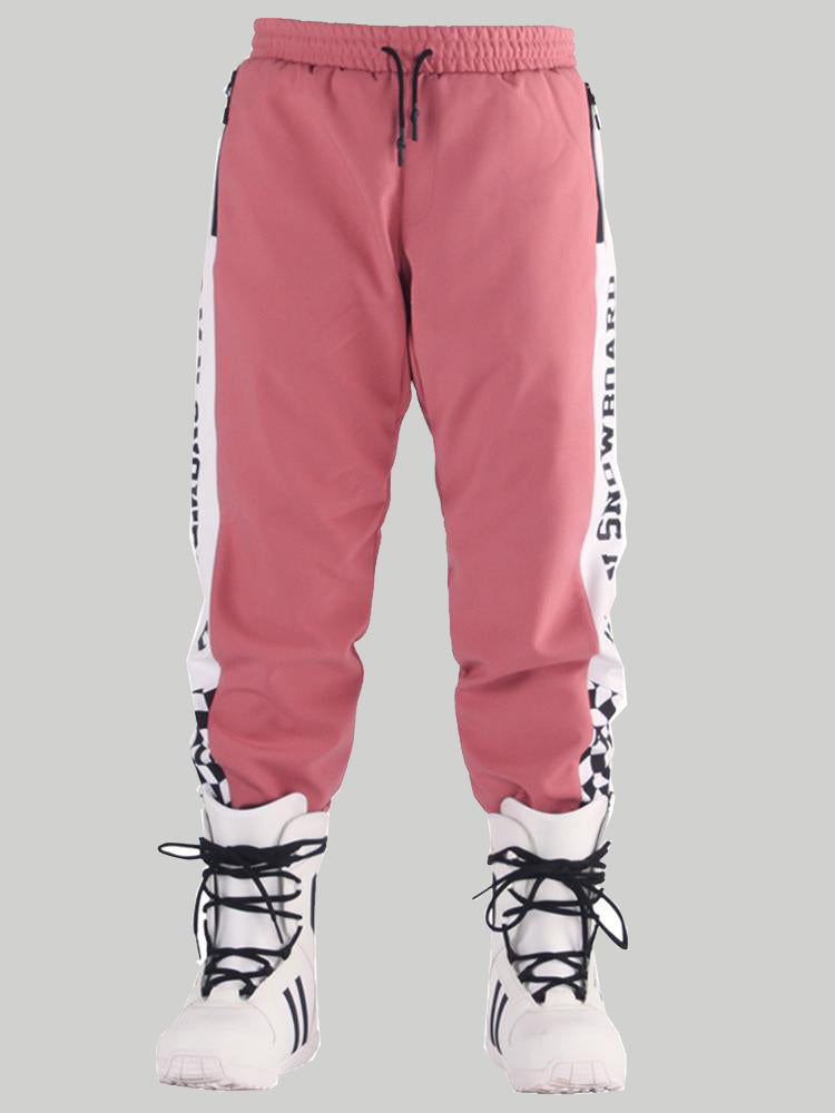 New Pink Ski Pants Thin Version Of The Veneer Double Board Warm Beam Foot Ski Pants Waterproof Wear-Resistant Professional Beam Leg Ski Pants Ins Street