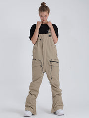 Khaki Overalls Snowboard Ski Bibs Pants Ins Street