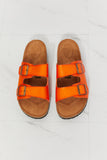 MMShoes Feeling Alive Double Banded Slide Sandals in Orange Ins Street