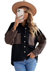 Leopard Contrast Denim Top Ins Street