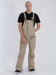 Khaki Overalls Snowboard Ski Bibs Pants Ins Street