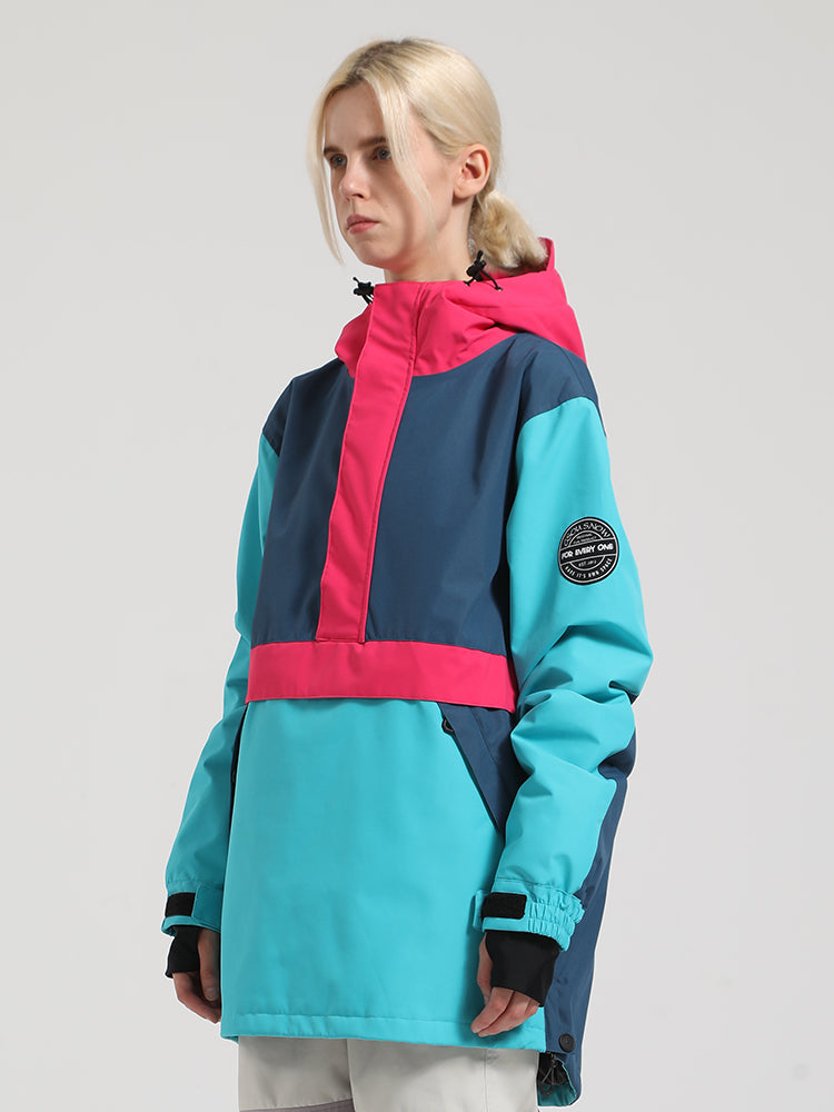 Colorblock Pullover Ski Jacket Ins Street