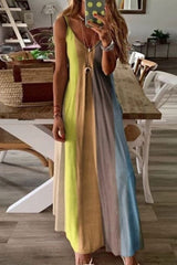 Floor Length Casual Patchwork Cute bohemian Dress Ins street