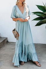 Empire Waist Tiered Bohemian Maxi Dress Ins street