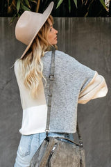 Colorblock Dolman Sleeve Knit Sweater Ins street