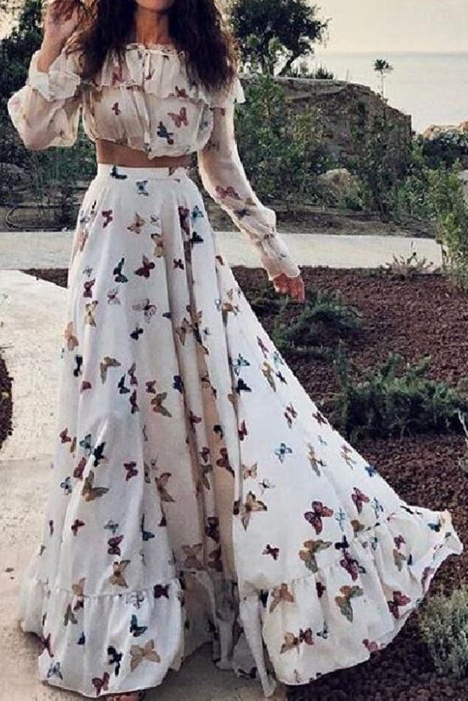 Patchwork Animal Skirt Fashion Expansion Women's Two Piece Sets Ins street