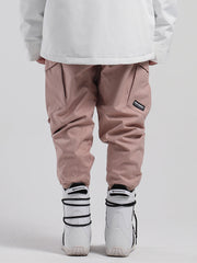 Men's Pink Waterproof Warm Loose Thin Breathable And Wear-Resistant Hip-Hop Double-Board Snowboard Pants Ins Street